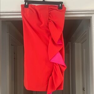 Likely Red and Pink Ruffle Dress